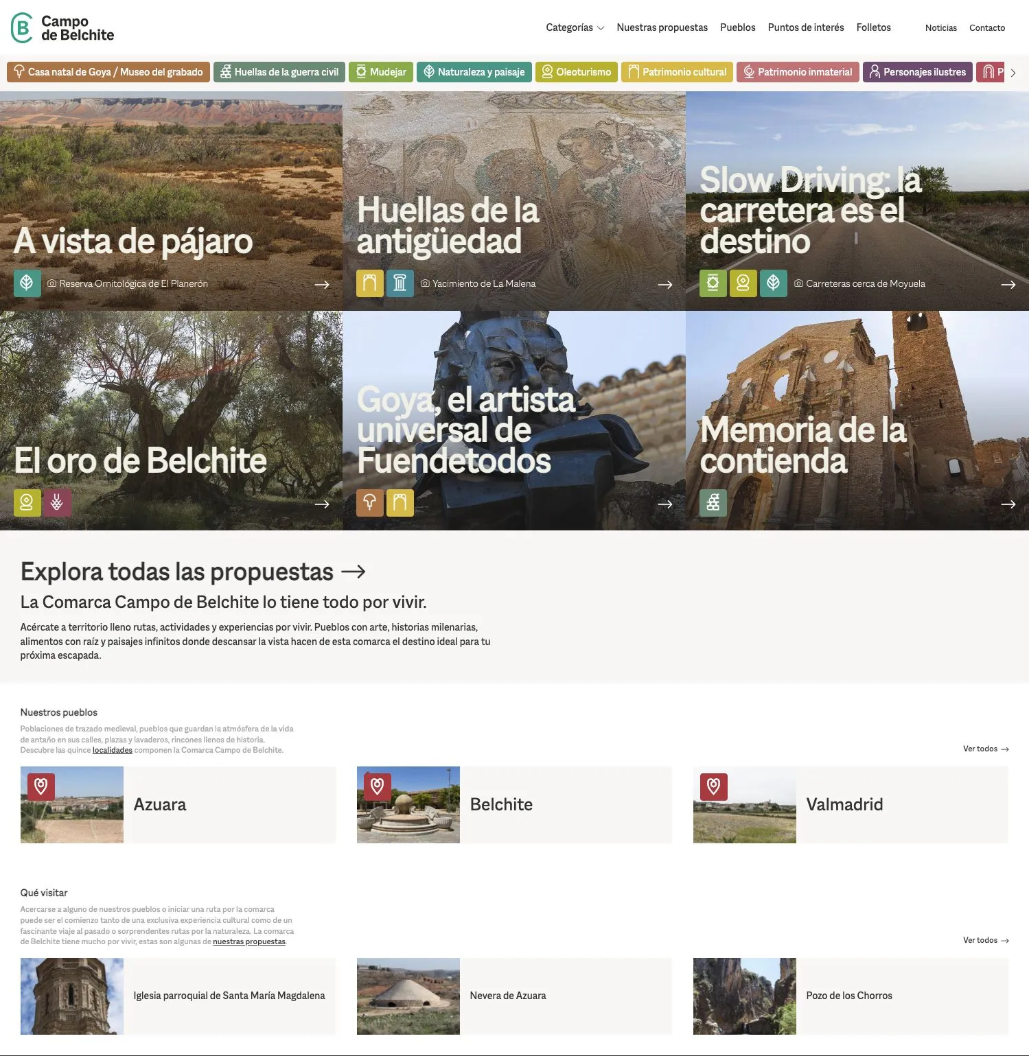 Portal para promocionar el turismo de la Comarca de Belchite.