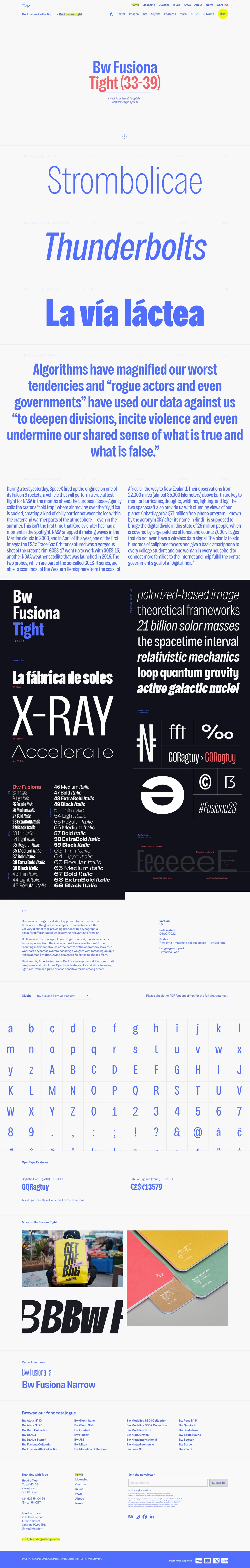BrandingWithType - Website a medida para la gestión y venta de tipografías.