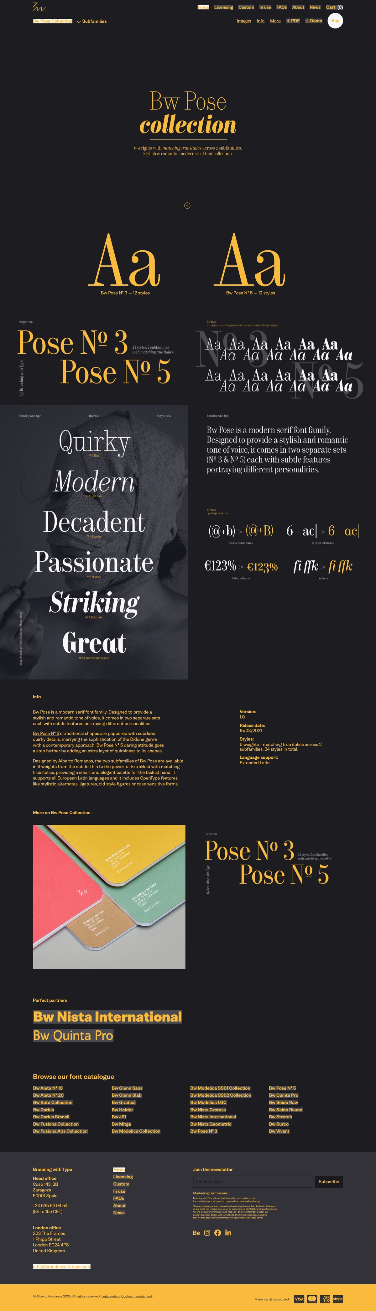 BrandingWithType - Website a medida para la gestión y venta de tipografías.