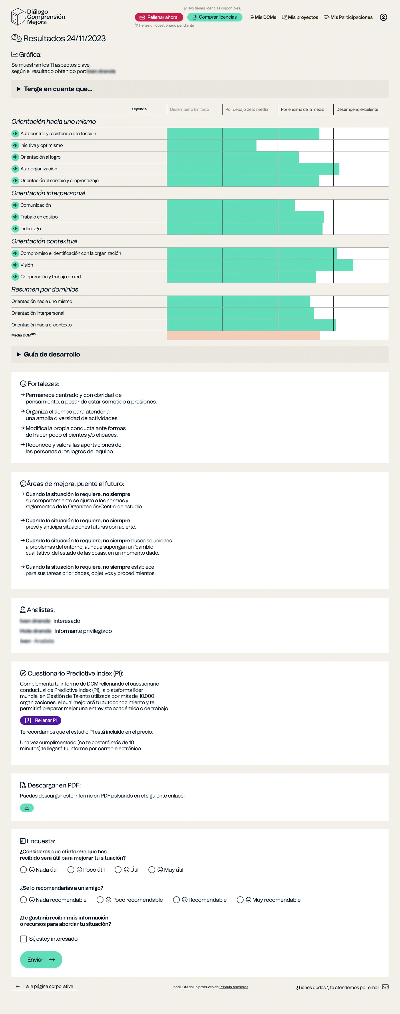 DCM - Software online de analisis de competencias universitarias