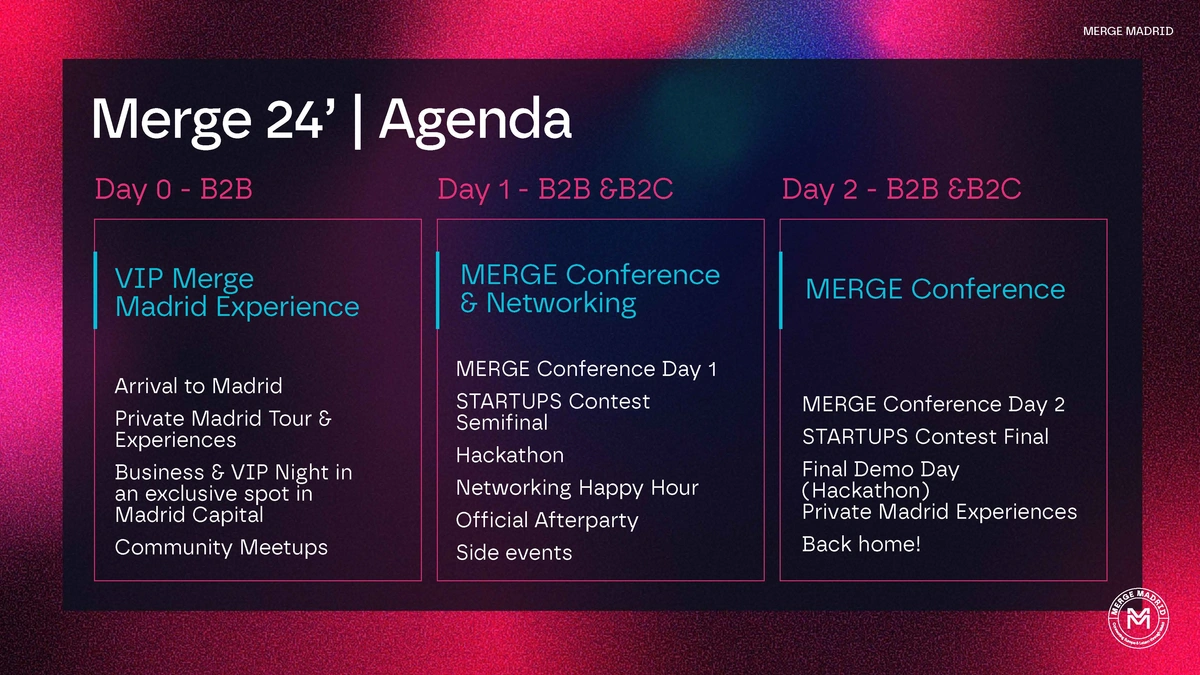 Merge Madrid - Branding para convención de Web3 y Blockchain