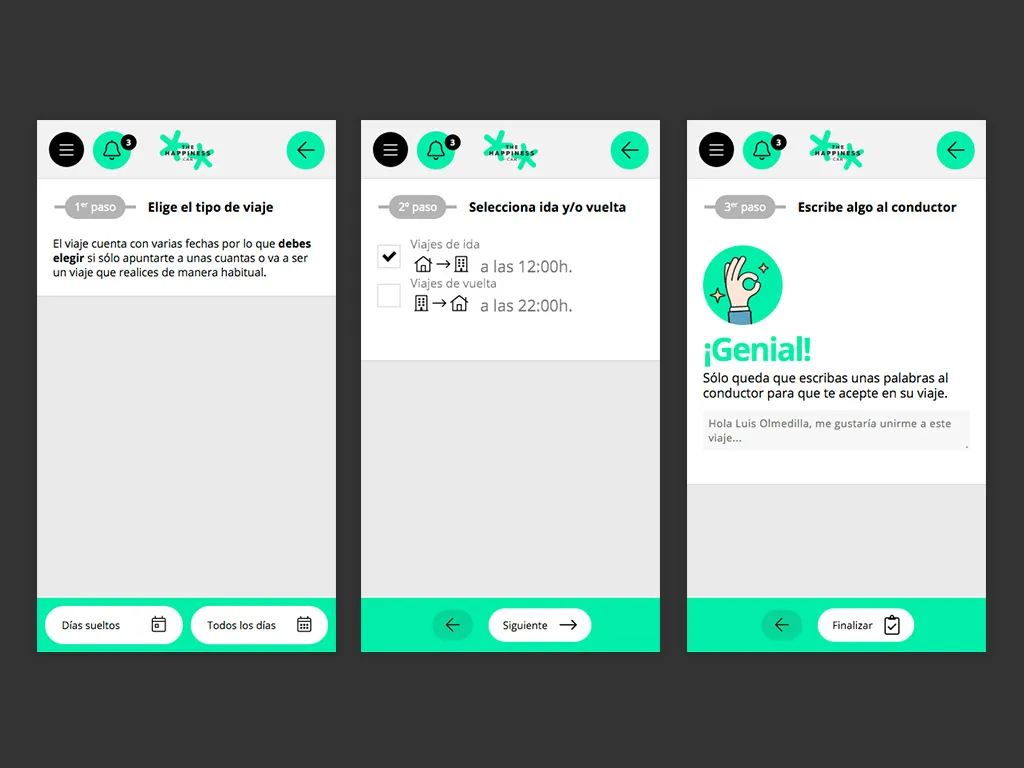 The Happiness Car - Aplicación multiplataforma para compartir coche en grandes centros de trabajo